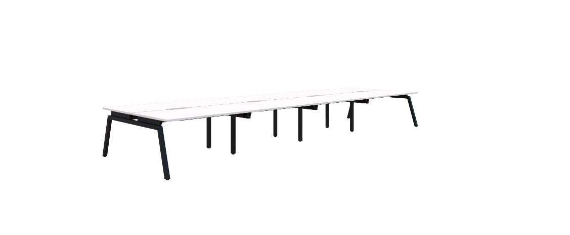 Balance Angle 8 Pod Back-to-Back Black Desk 8X1800X800
