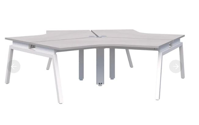 Balance Angle 120° 3 Pod White Desk 1200*1200/800