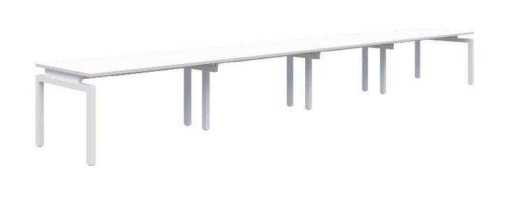 Balance Inline 4 Pod White Desk 4X1800X700