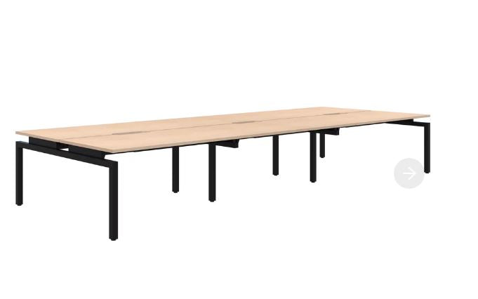 Balance 6 Pod Back-to-Back Black Desk 6x1200x800