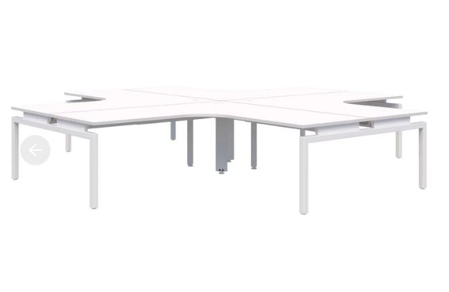 Balance 90° 4 Pod White Desk 1800*1800/800