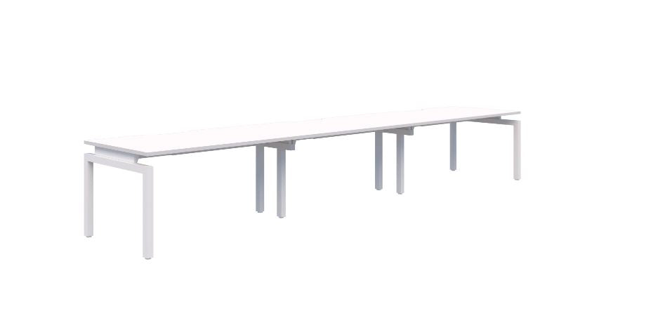 Balance Inline 3 Pod White Desk 3X1500X700