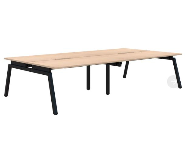 Balance Angle 4 Pod Back-to-Back Black Desk 4X1200X800