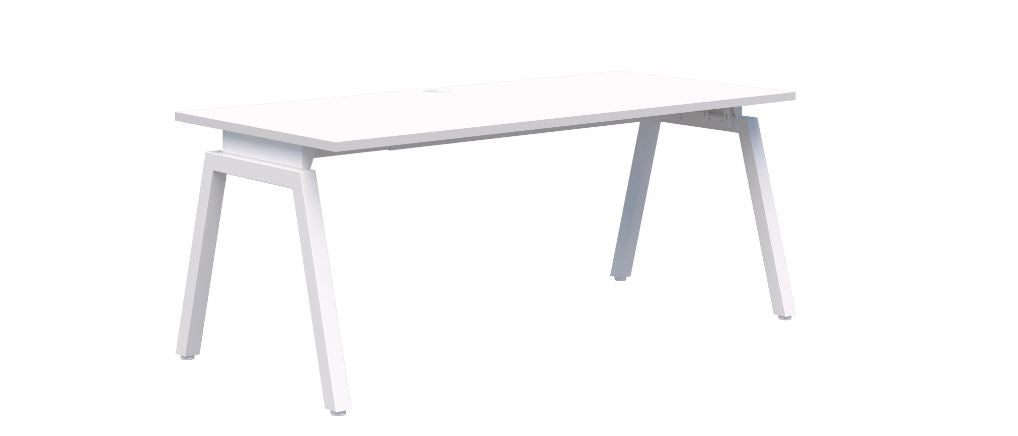 Balance Angle Single White Desk 1200X800