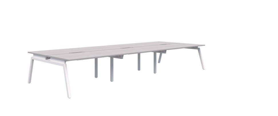 Balance Angle 6 Pod Back-to-Back White Desk 6X1800X800