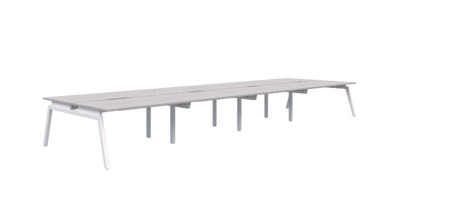 Balance Angle 8 Pod Back-to-Back White Desk 8X1500X800