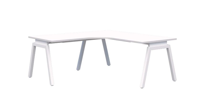Angle 90° Corner Workstation White Desk 2000X2000X800 (Left Hand Return)