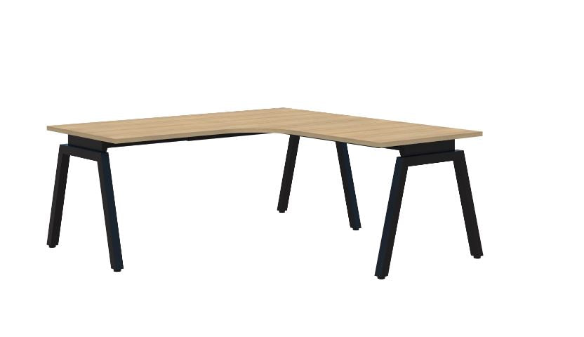 Angle 90° Corner Workstation Black Desk 1800X1800X800 (Left Hand Return)