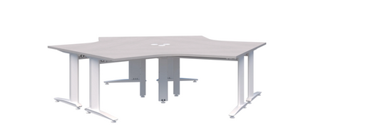 Energy 120° White Desk - 3 Pod 1200x1200x700mmD