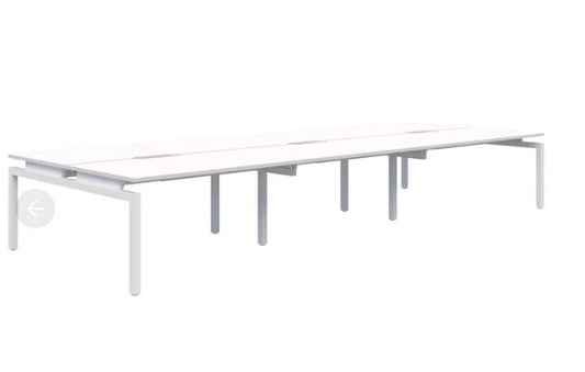 Balance 6 Pod Back-to-Back White Desk 6x1800x800