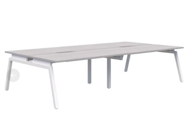 Balance Angle 4 Pod Back-to-Back White Desk 4X1800X800