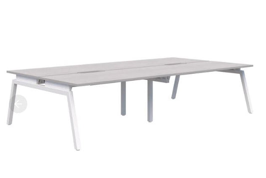 Balance Angle 4 Pod Back-to-Back White Desk 4X1500X800