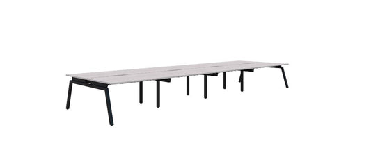 Balance Angle 8 Pod Back-to-Back Black Desk 8X1200X800