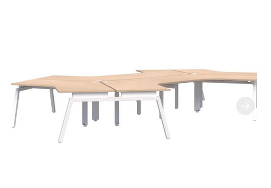 Balance Angle 120° 6 Pod White Desk 1200*1200/800