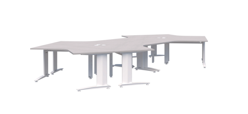 Energy 120° White Desk - 6 Pod 6x1200x1200x700mmD