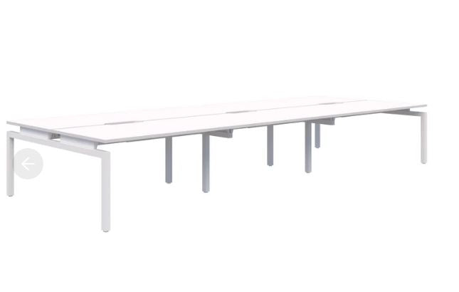 Balance 6 Pod Back-to-Back White Desk 6x1200x700