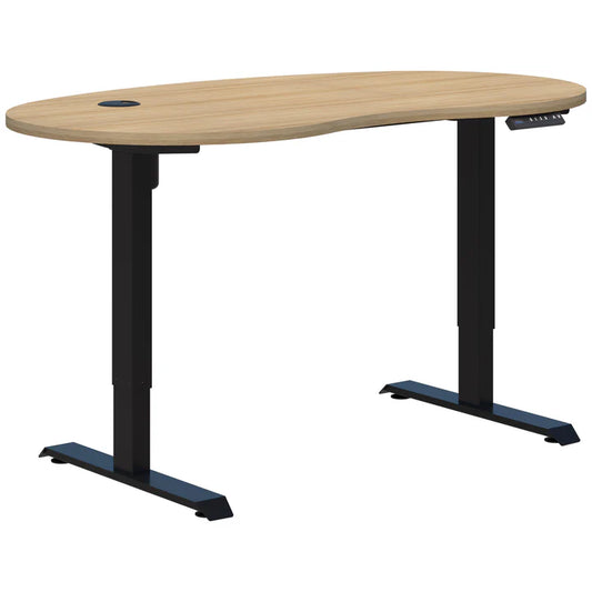 Duo II Electric Black Desk - Bean Shape