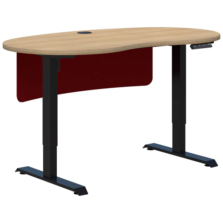 Duo II Electric Black Desk - Bean Shape inc Modesty