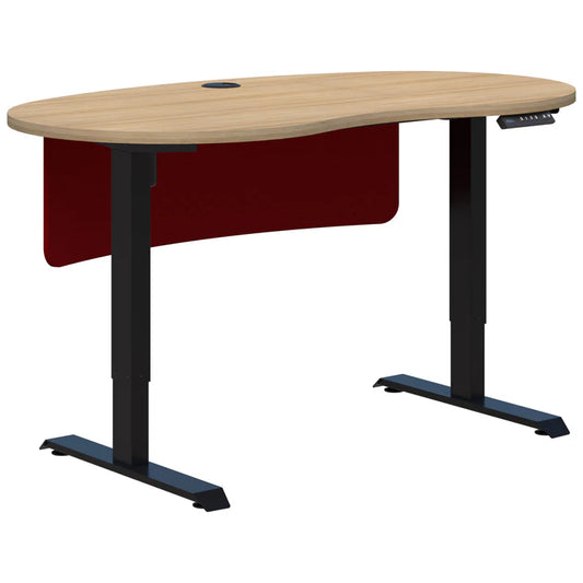 Duo II Electric Black Desk - Bean Shape inc Modesty