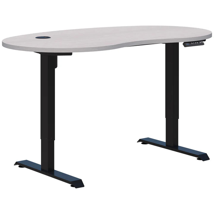 Duo II Electric Black Desk - Bean Shape