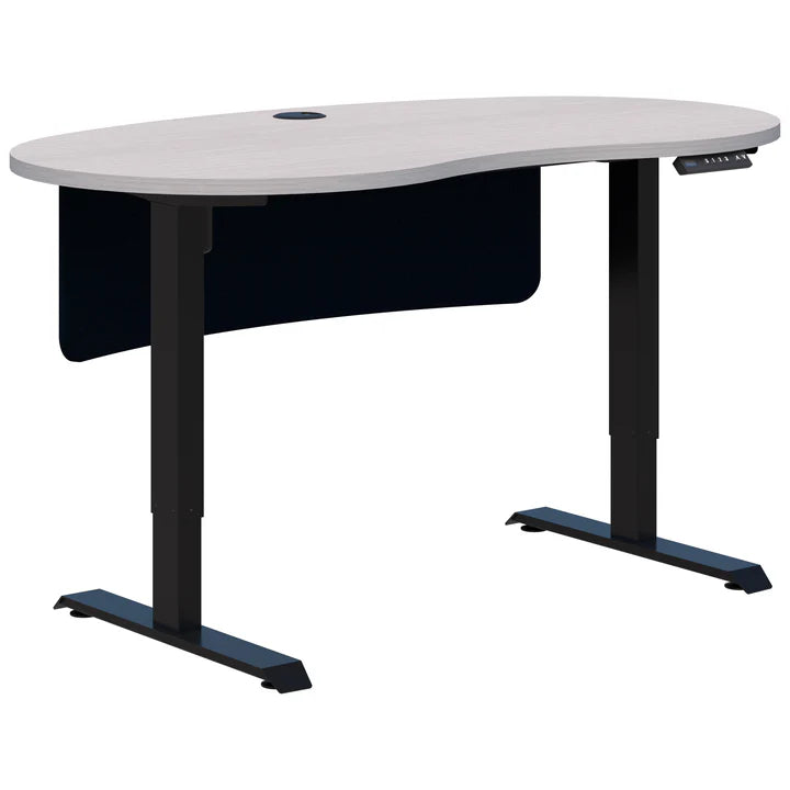 Duo II Electric Black Desk - Bean Shape inc Modesty
