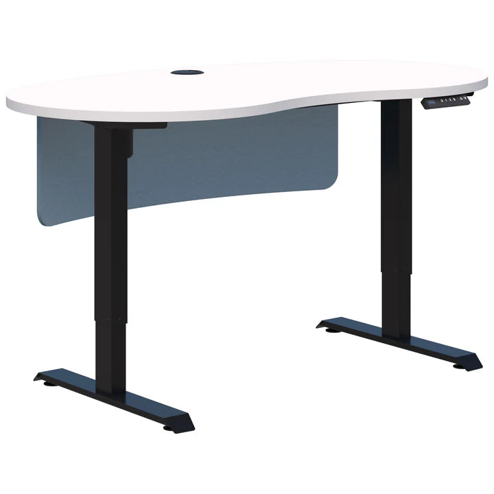 Duo II Electric Black Desk - Bean Shape inc Modesty