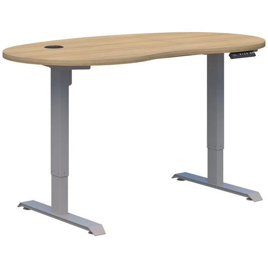 Duo II Electric Silver Desk - Bean Shape