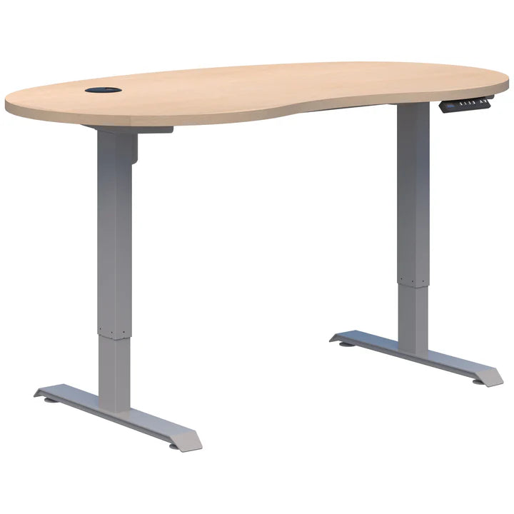 Duo II Electric Silver Desk - Bean Shape