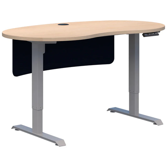 Duo II Electric Silver Desk - Bean Shape inc Modesty
