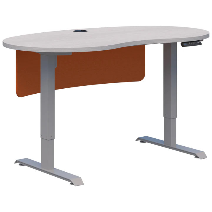 Duo II Electric Silver Desk - Bean Shape inc Modesty