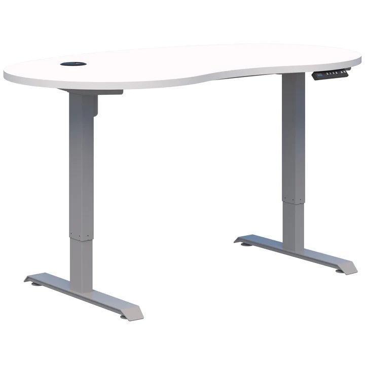 Duo II Electric Silver Desk - Bean Shape
