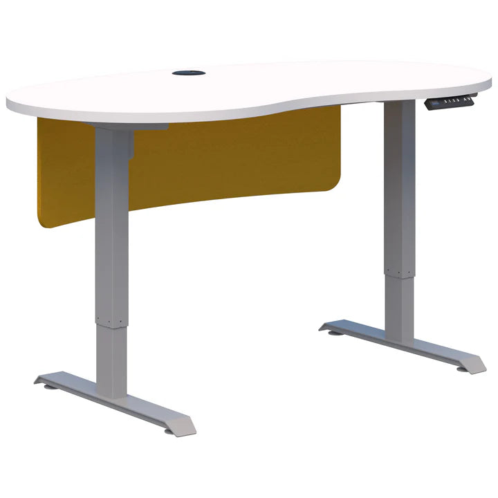 Duo II Electric Silver Desk - Bean Shape inc Modesty