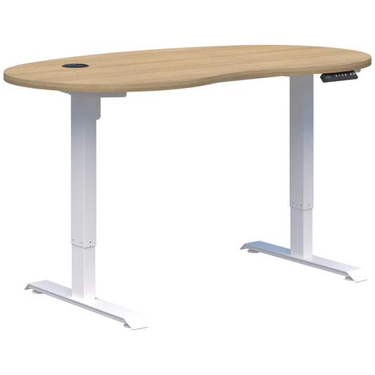 Duo II Electric White Desk - Bean Shape