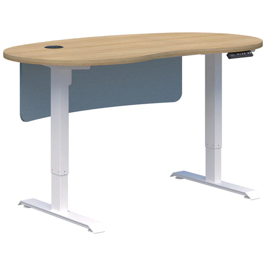 Duo II Electric White Desk - Bean Shape inc Modesty