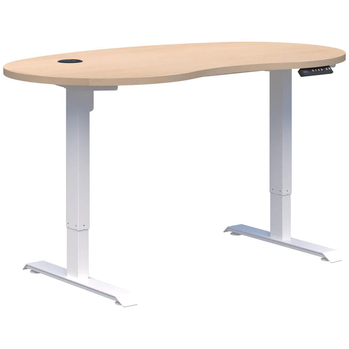 Duo II Electric White Desk - Bean Shape