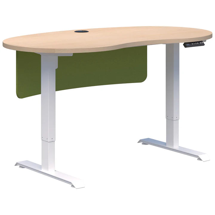 Duo II Electric White Desk - Bean Shape inc Modesty