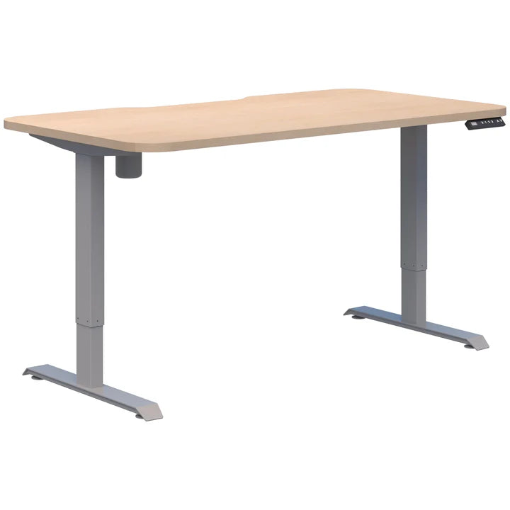 Duo II Electric Silver Desk - Radius corners 1800X800