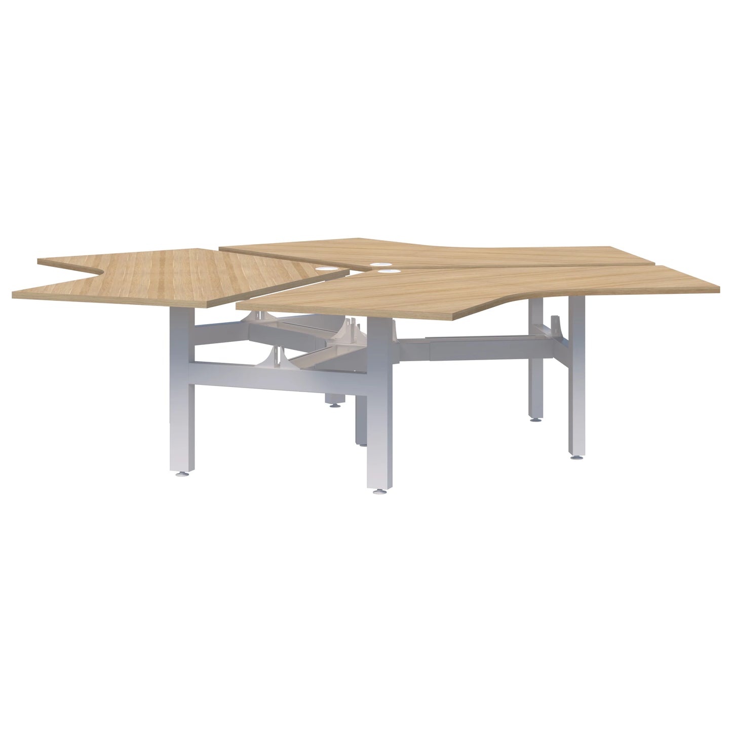 Summit II Fixed Height 120° 3 Pod White Desk