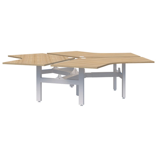 Summit II Fixed Height 120° 3 Pod White Desk