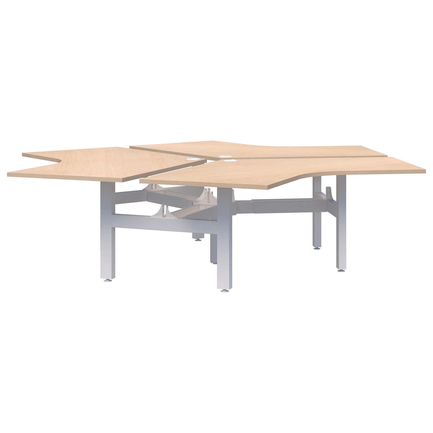 Summit II Fixed Height 120° 3 Pod White Desk