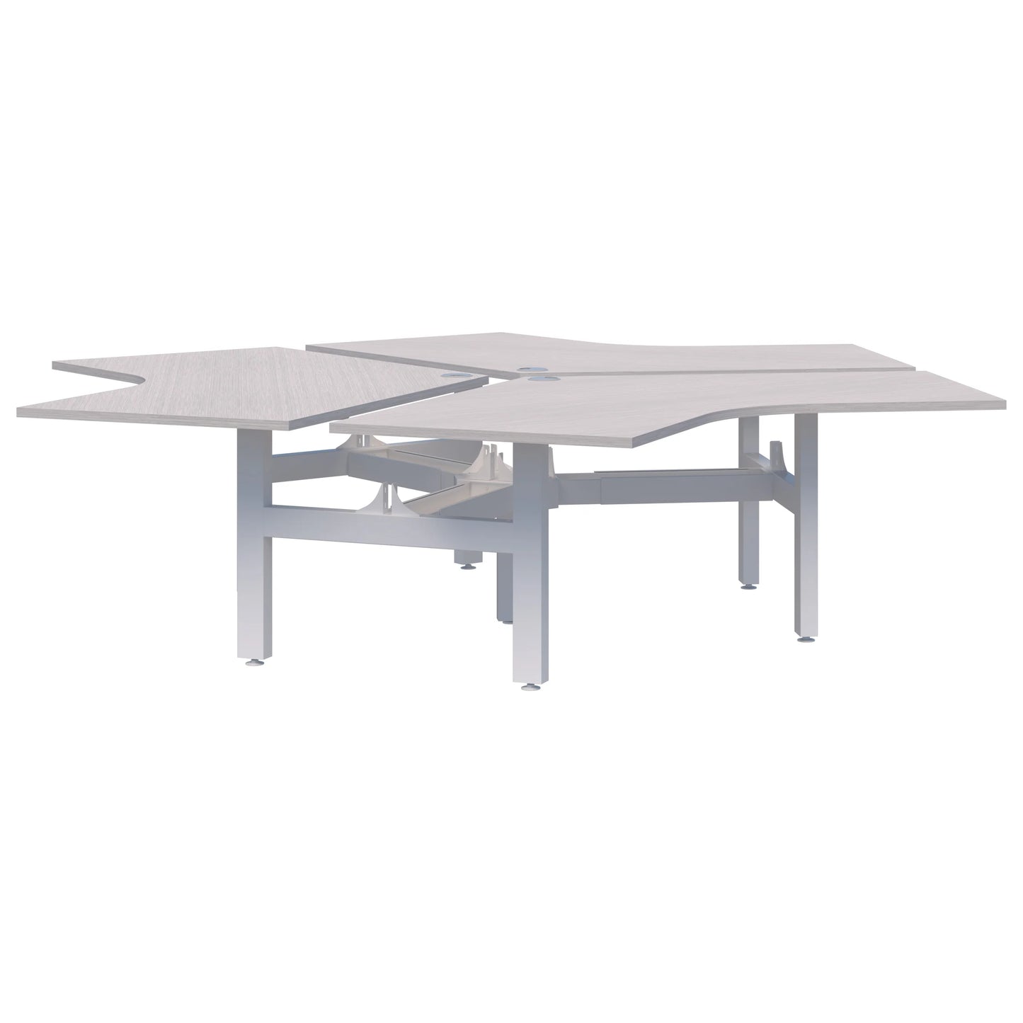 Summit II Fixed Height 120° 3 Pod White Desk