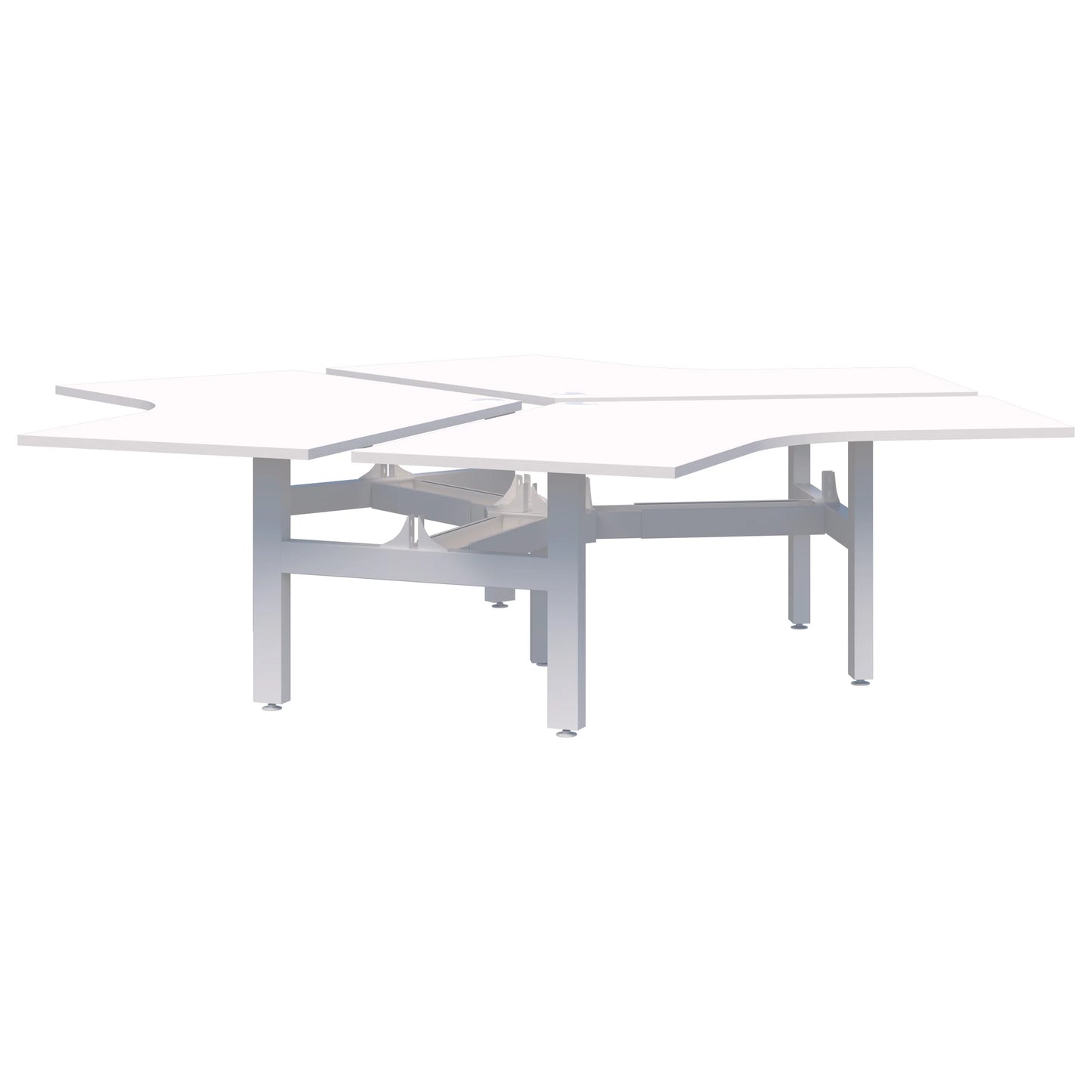 Summit II Fixed Height 120° 3 Pod White Desk