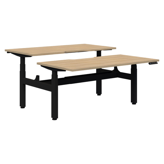 Summit II Electric Back-to-Back 2 Pod Black Desk 2x1200x800