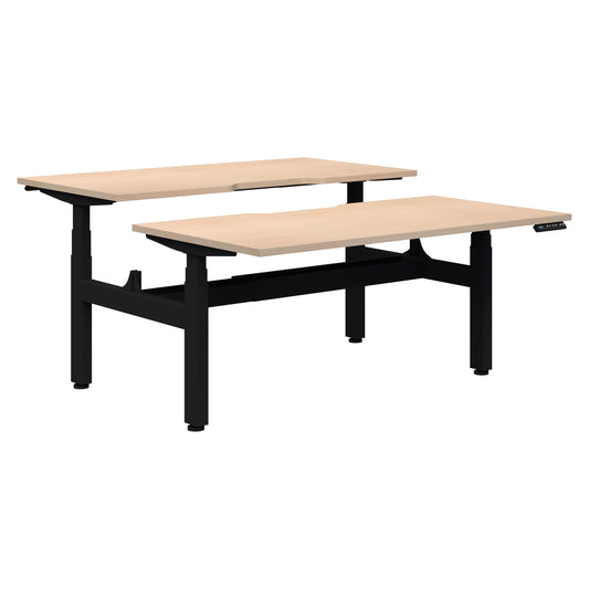 Summit II Electric Back-to-Back 2 Pod Black Desk 2x1500x800