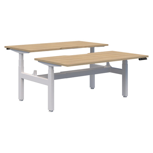 Summit II Electric Back-to-Back 2 Pod White Desk 2x2000x800