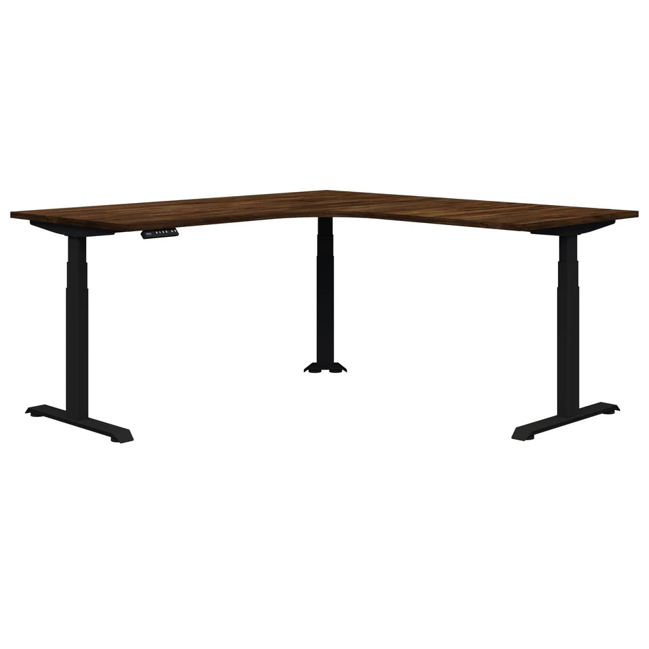 Summit II Electric 90° Corner Workstation Black Desk 2000x2000x800