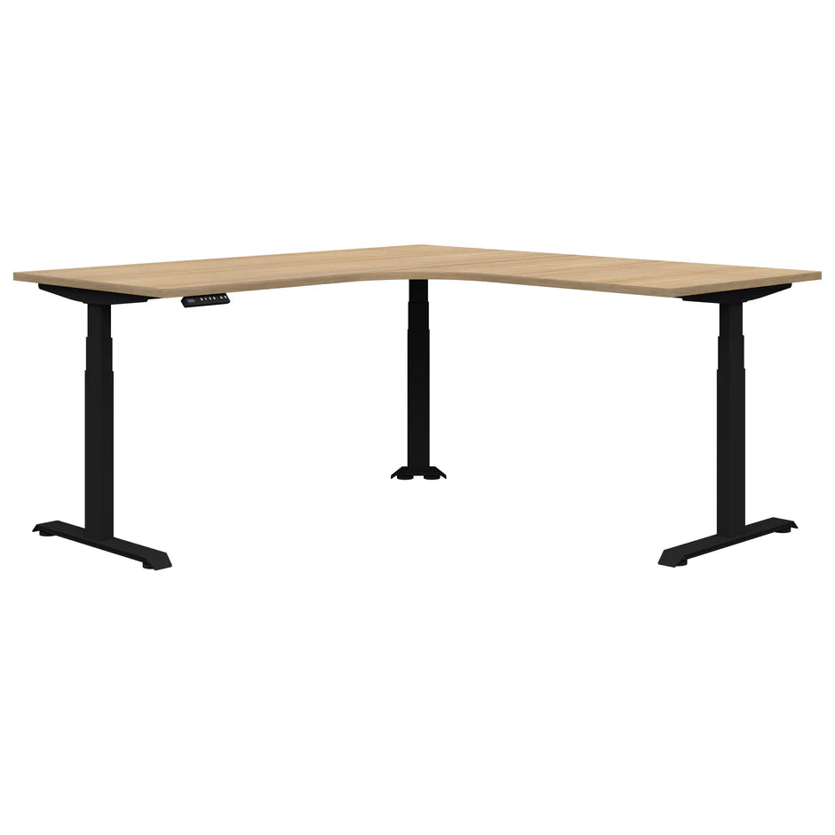 Summit II Electric 90° Corner Workstation Black Desk 1800x1800x800