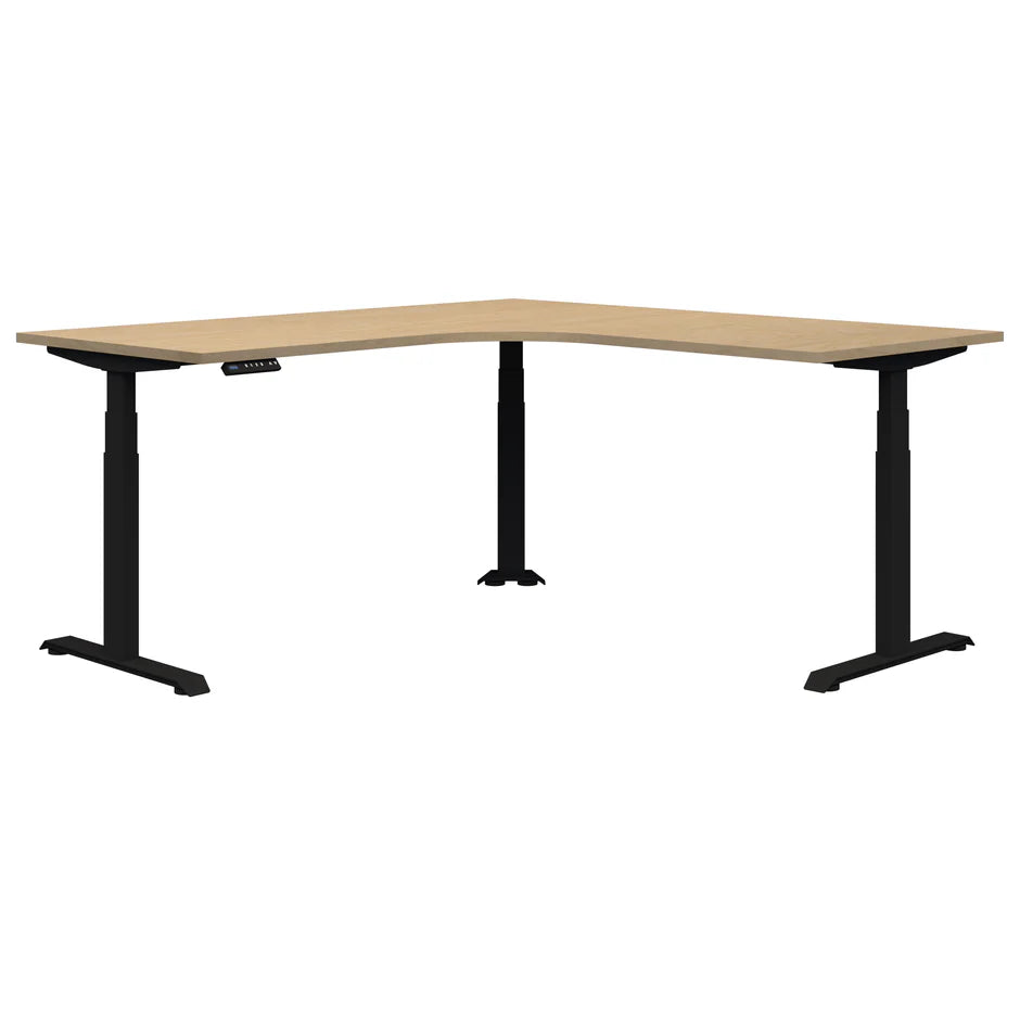 Summit II Electric 90° Corner Workstation Black Desk 1800x1800x800