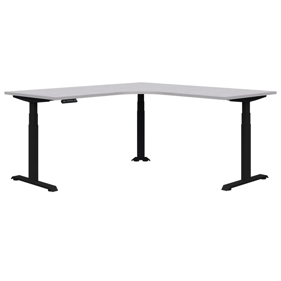 Summit II Electric 90° Corner Workstation Black Desk 1800x1800x800