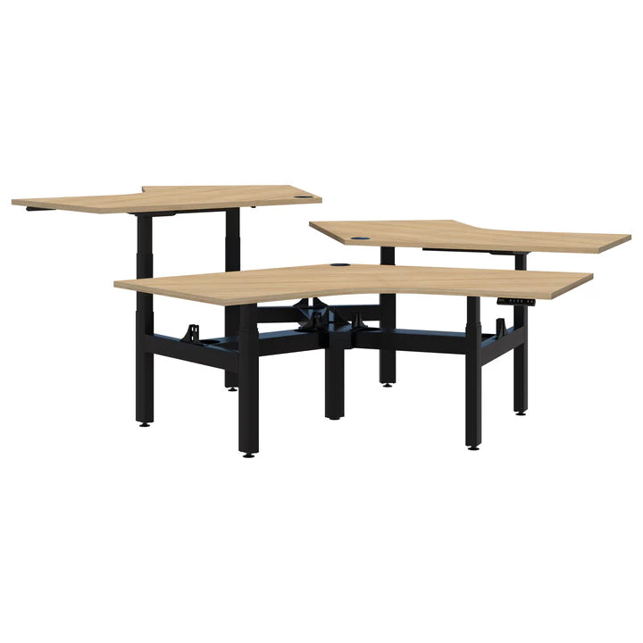 Summit II Electric 120° 3 Pod Black Desk